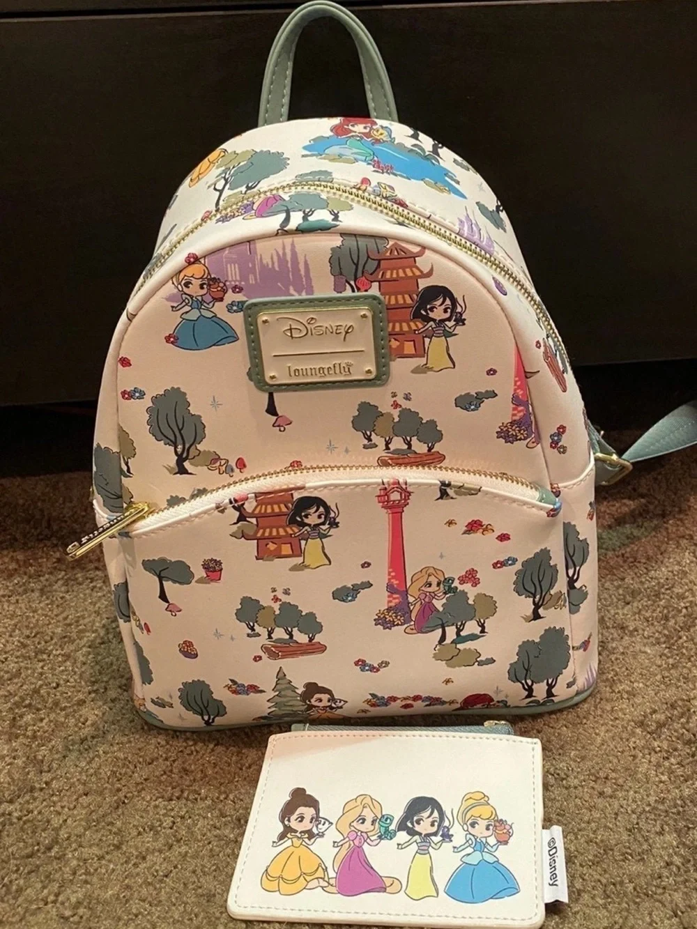 Loungefly Pastel Disney Princess Mini Backpack in Pink and Blue
